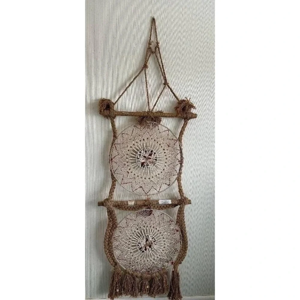 Vintage Rare Large Design DON FREEDMAN Retro‎ Macrame Woven Wall Hanging - 1976